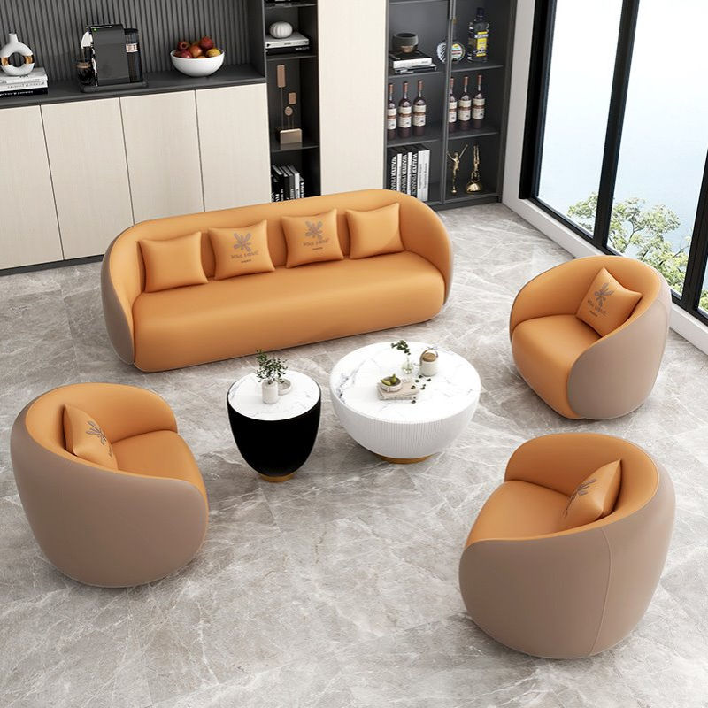 轻奢售楼处洽谈沙发意式简约酒店大堂接待区沙发商务办公桌椅组合