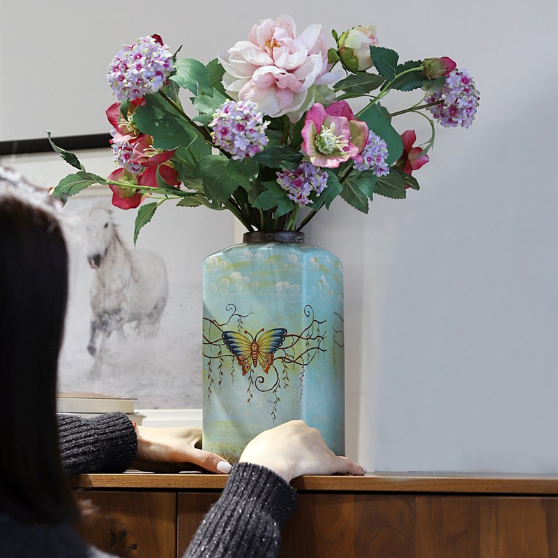 美式乡村陶瓷首饰盒客厅摆件茶几糕点盒托盘摆盘家居软装饰品