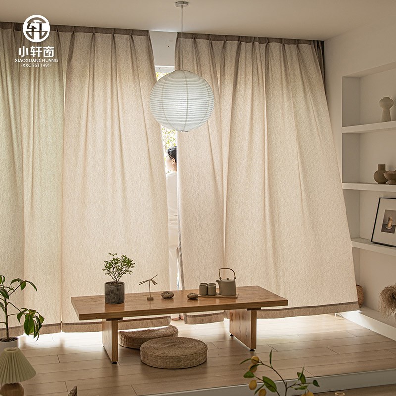高端法式轻奢咖色亦布亦纱客厅阳台透光不透人影窗帘纱帘柯桥