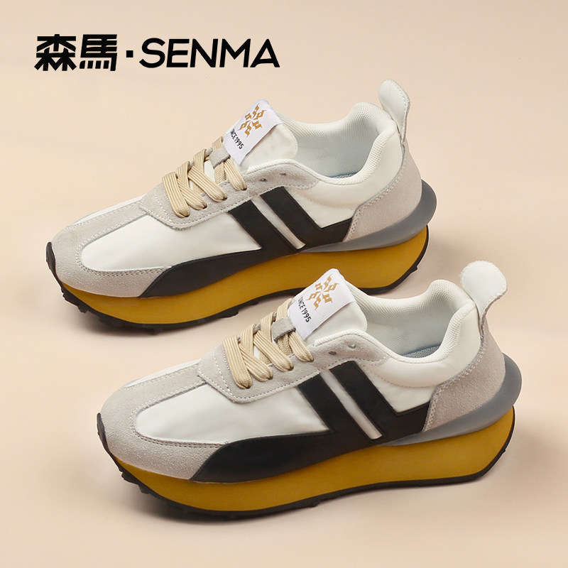 SENMA/森马男女春秋季透气防臭情侣款百搭轻便休闲阿甘鞋厚底增高