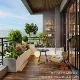 不锈钢阳台花箱组合带托水盘长方形室内外移动铁艺花坛庭院种植箱