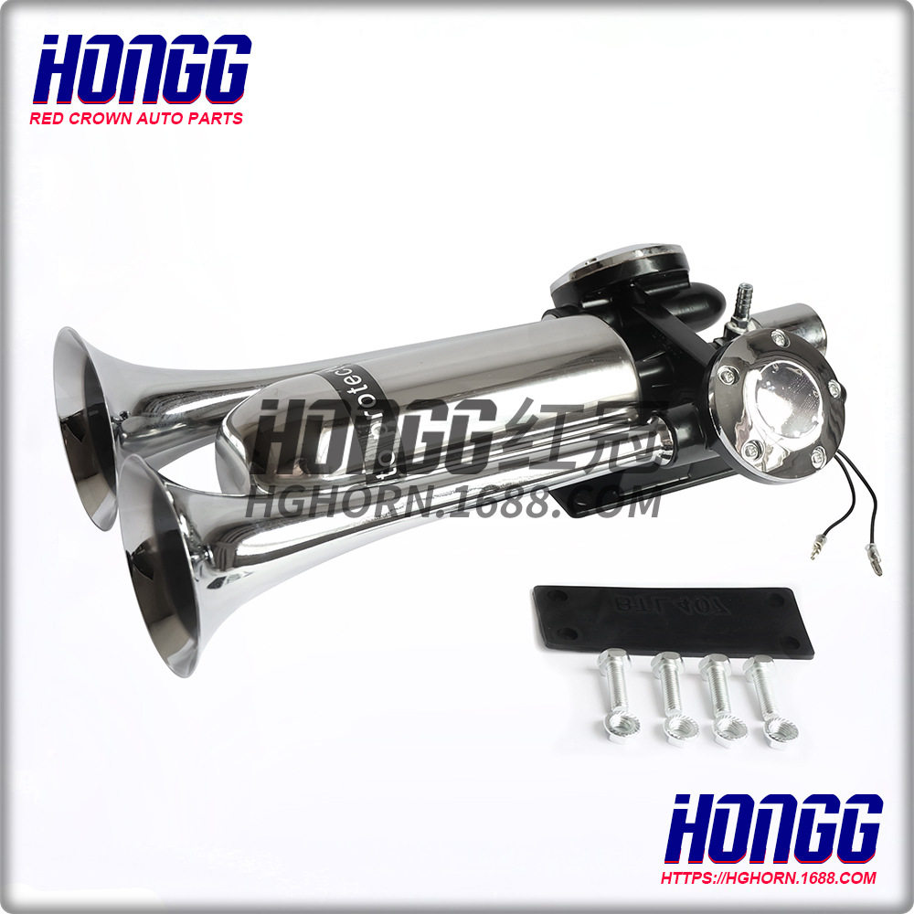 批发-HG031火箭炮延音电控气喇叭货车客车改装超响带储气罐12V24V