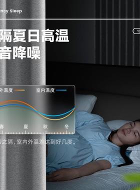 ALI6窗帘遮光2022新款遮阳布隔音隔热卧室全客厅轻奢现代简约灰色