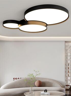 新款客厅灯北欧简约现代极简黑白色奶油系客厅卧室LED吸顶灯灯饰