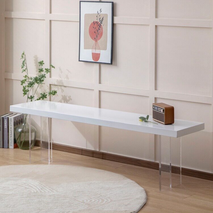北欧亚克力长条凳悬浮实木长凳白蜡木玄关换鞋凳长板凳长椅子餐凳