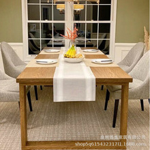 北欧实木餐桌白蜡木办公会议桌莫比恩餐桌椅组合家用原木大板长桌