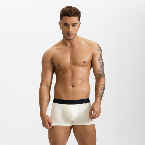 GTOPX MAN男士中腰螺纹U凸舒适平角裤 运动吸汗透气四角纯色内裤