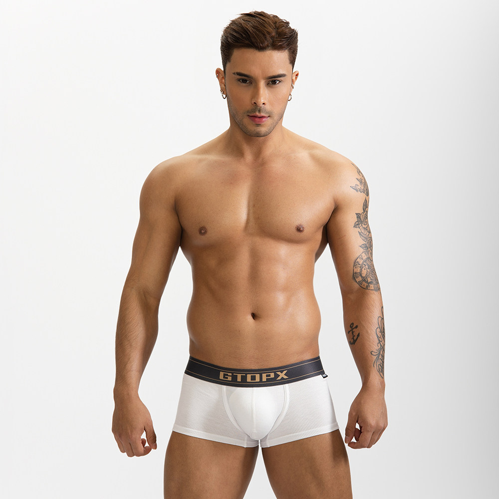 GTOPX MAN男士薄款螺纹U凸加大囊袋舒适平角裤 运动透气四角内裤,女士内衣/男士内衣/家居服,男平角内裤,淘宝优惠券,粉丝福利购,淘宝优惠卷