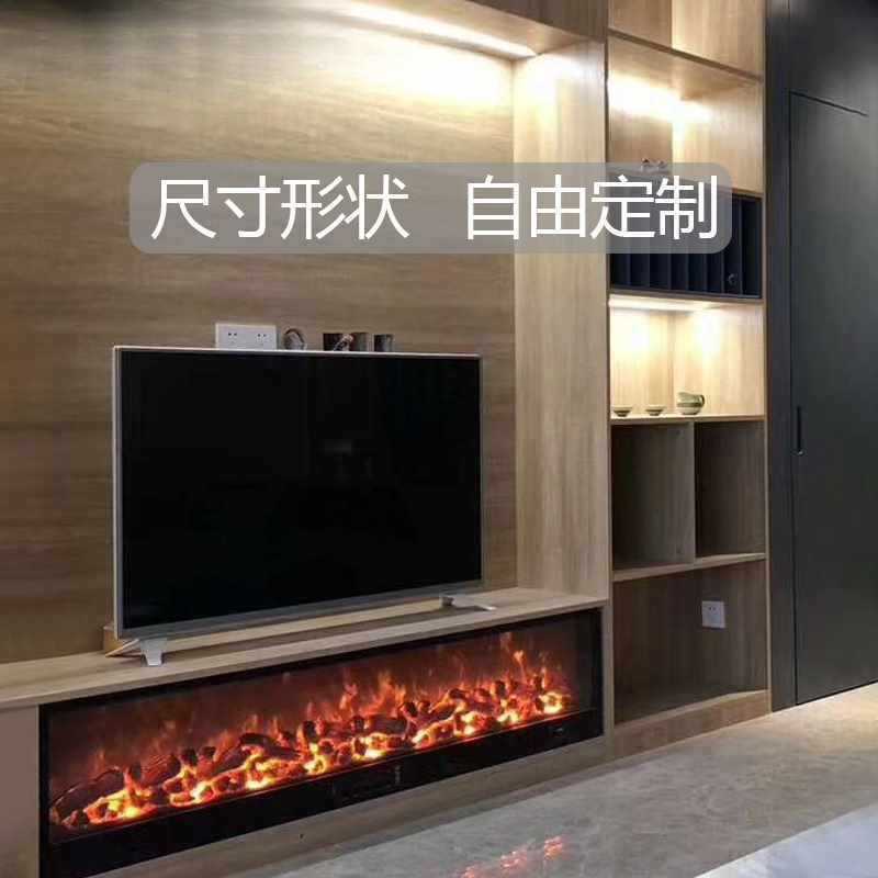 电子壁炉嵌入式取暖家用欧式定 制壁炉芯装饰木炭火焰3D装饰柜