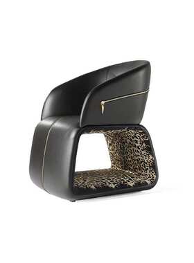 21st Century Wild Armchair in Leather by Roberto Cavalli