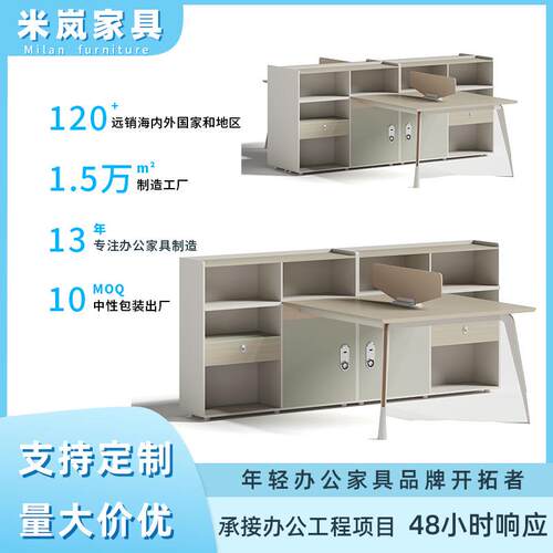 财务办公桌现代简约职员书桌卡座屏风组合多人员工位电脑桌