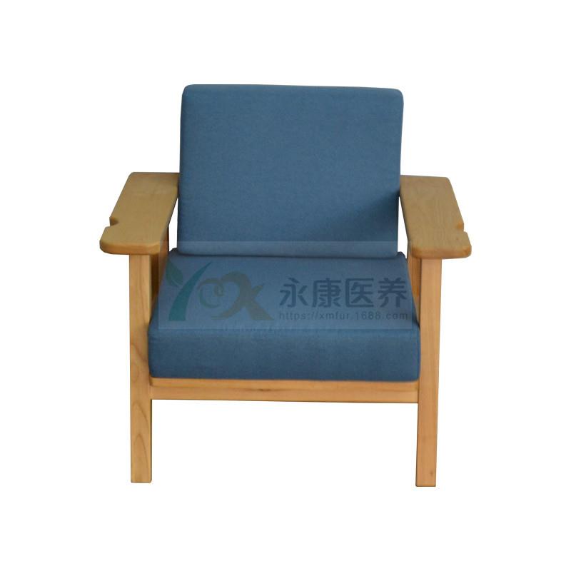 日式养老院家具老年公寓实木沙发单位大堂休闲沙发茶几适老化沙发
