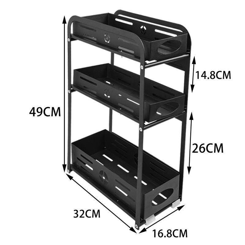 OF9D厨房夹缝置物架窄缝收纳小型下水槽拉篮橱柜内分层抽拉式多层