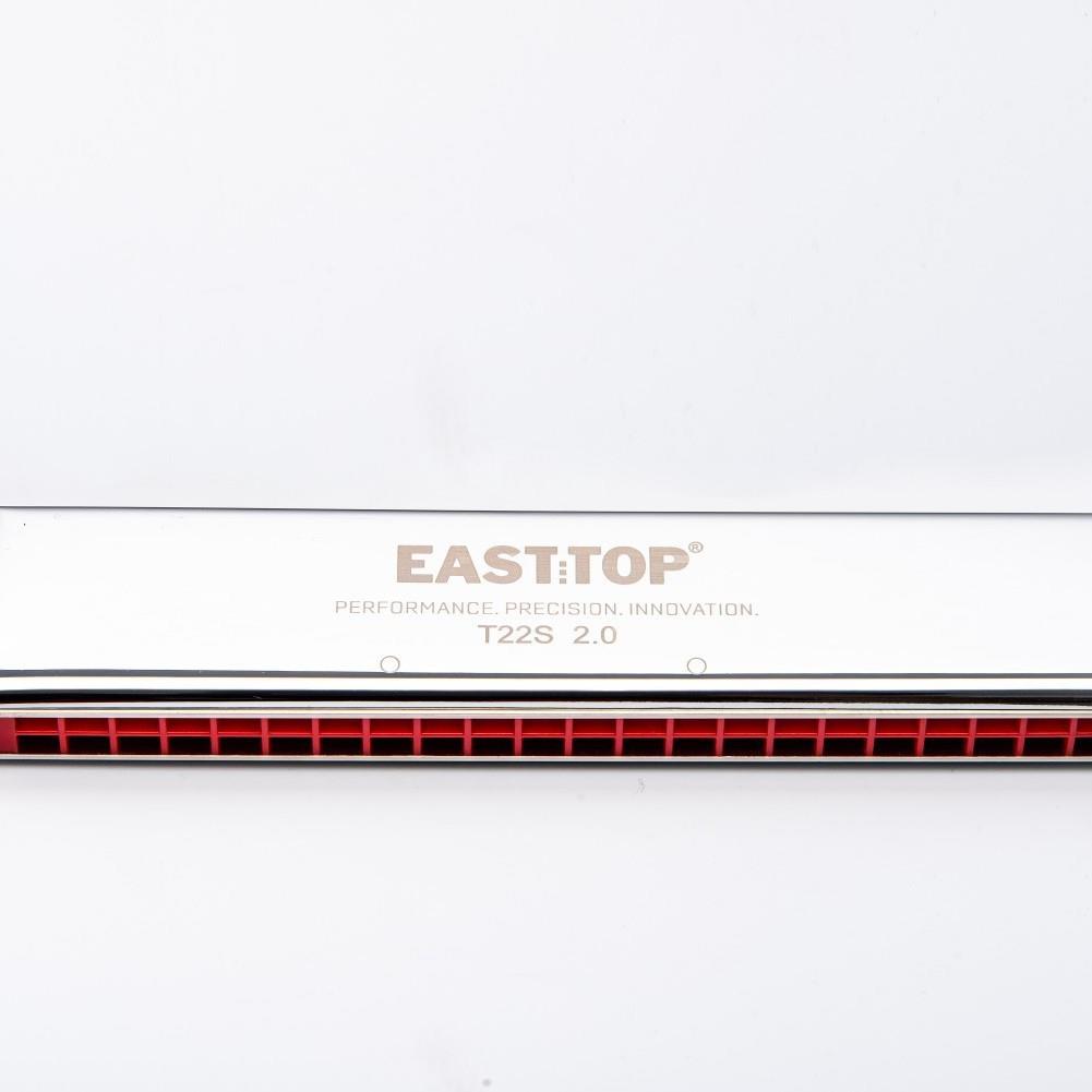 EASTTOP东方鼎22孔演奏专业复音口琴T22S2.0精美皮盒装专业演奏