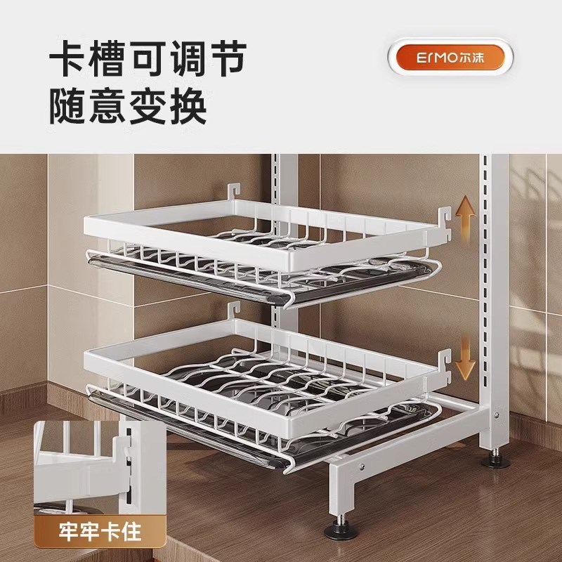 厨房置物架卡扣可调节碗碟碗盘收纳架沥水架家用多功能放碗架碗筷