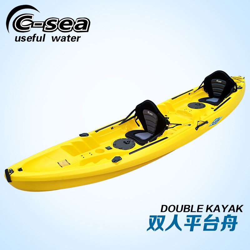 QSSOT39000-B双人旅行舟滚塑皮划艇单人独木舟塑料船硬艇塑料船渔