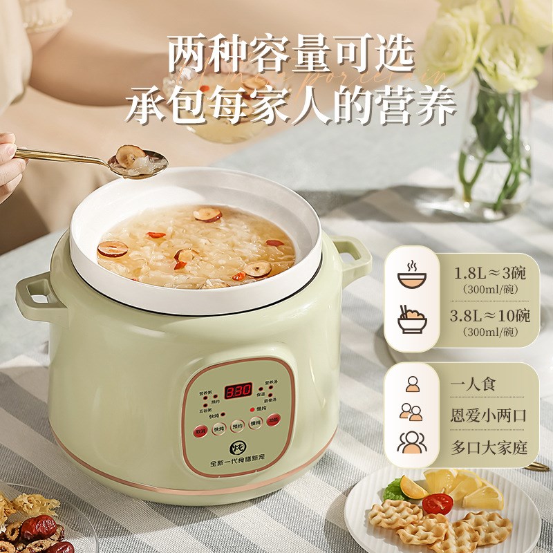 陶瓷电炖锅全自动家用小型白瓷养生锅熬煮粥电炖盅砂锅迷你煲汤锅