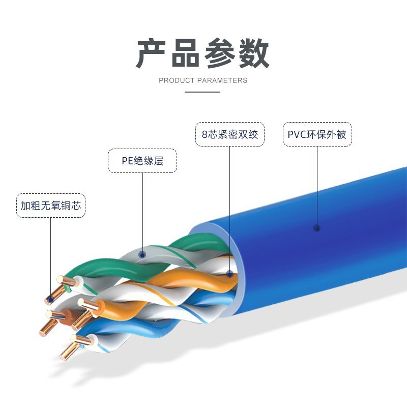 超五类无氧铜工程网线 CAT5E电脑网络双绞线足300米箱