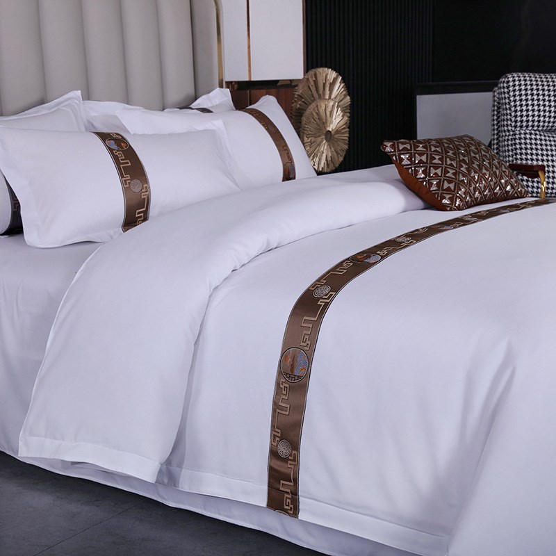 高档酒店床上用品民宿纯白四件套单双人床被子床垫枕芯全套组合装