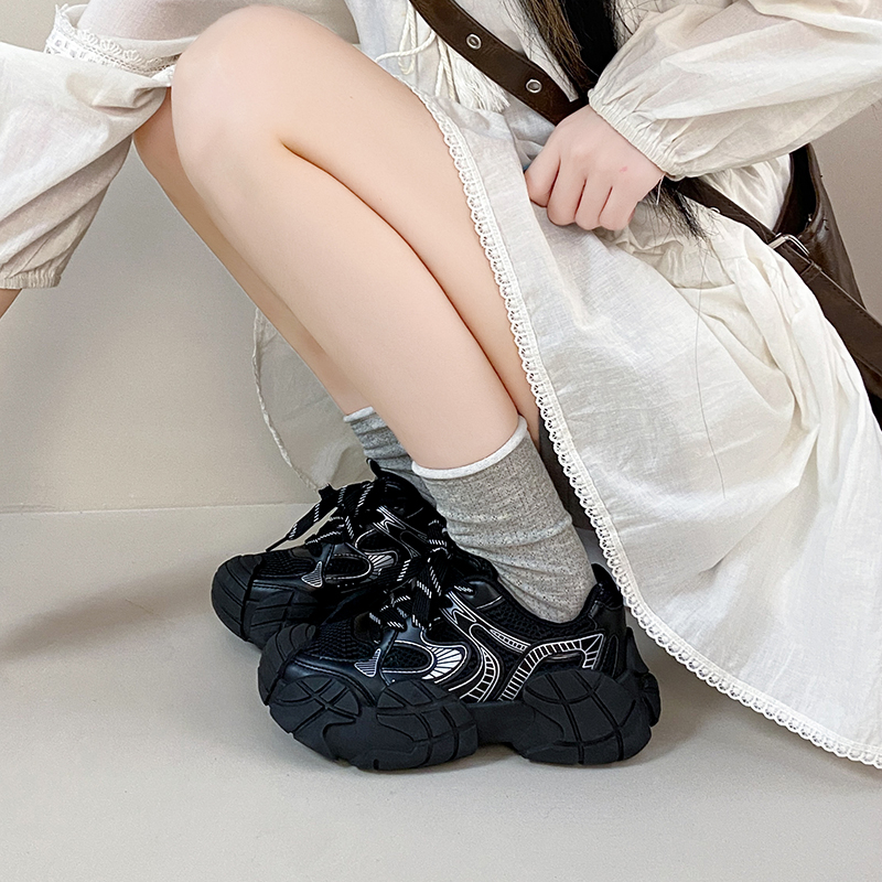 厚底小个子增高显脚小休闲老爹鞋