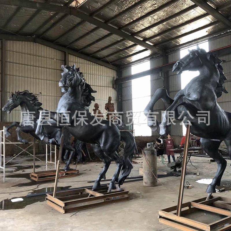 房地产马拉车铜摆件户外景区公司纯铜大马雕塑铸铜阿波罗战车铜雕