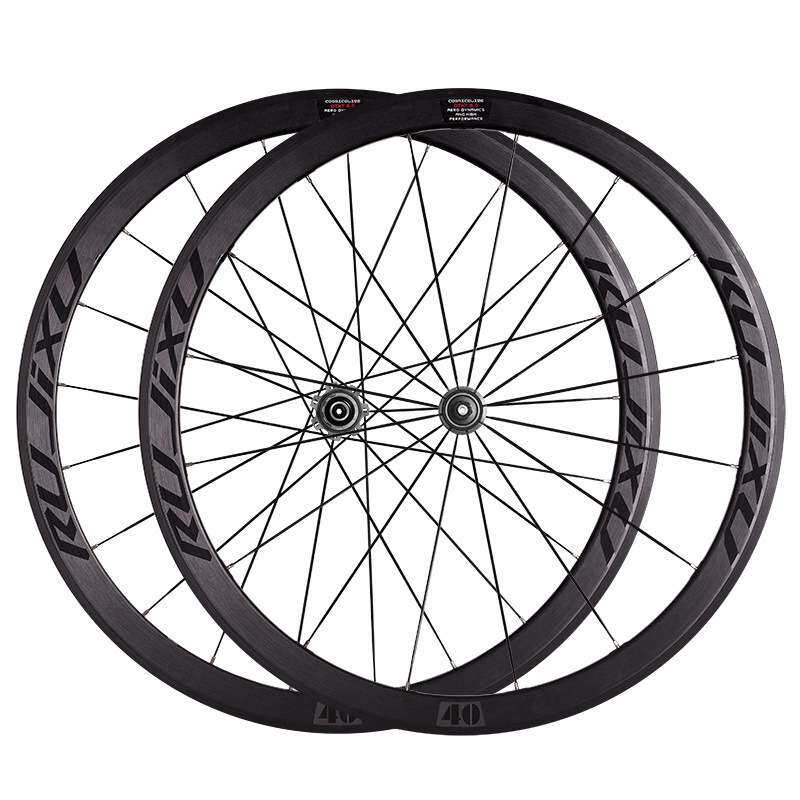 RUJIXU700c 40MM框高直拉破风辐条公路自行车轮组16/21孔