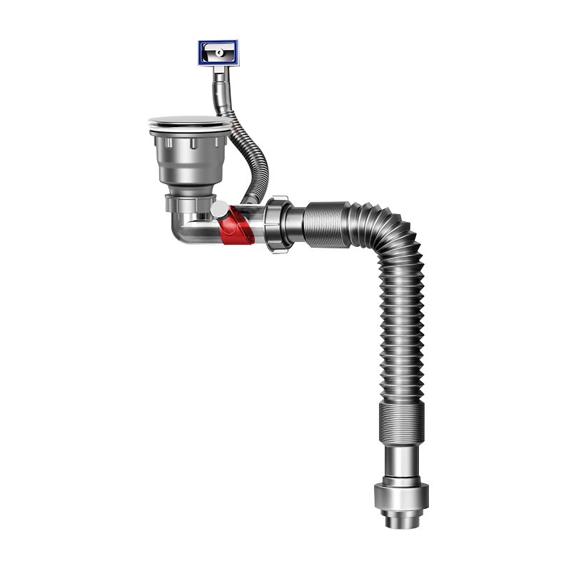 厨房下水管单槽弹跳杯下水器防臭防反味省空间排水管套装