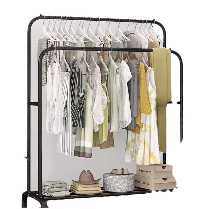 单杠式晾衣架落地室内外晾晒架阳台简易伸缩挂衣架