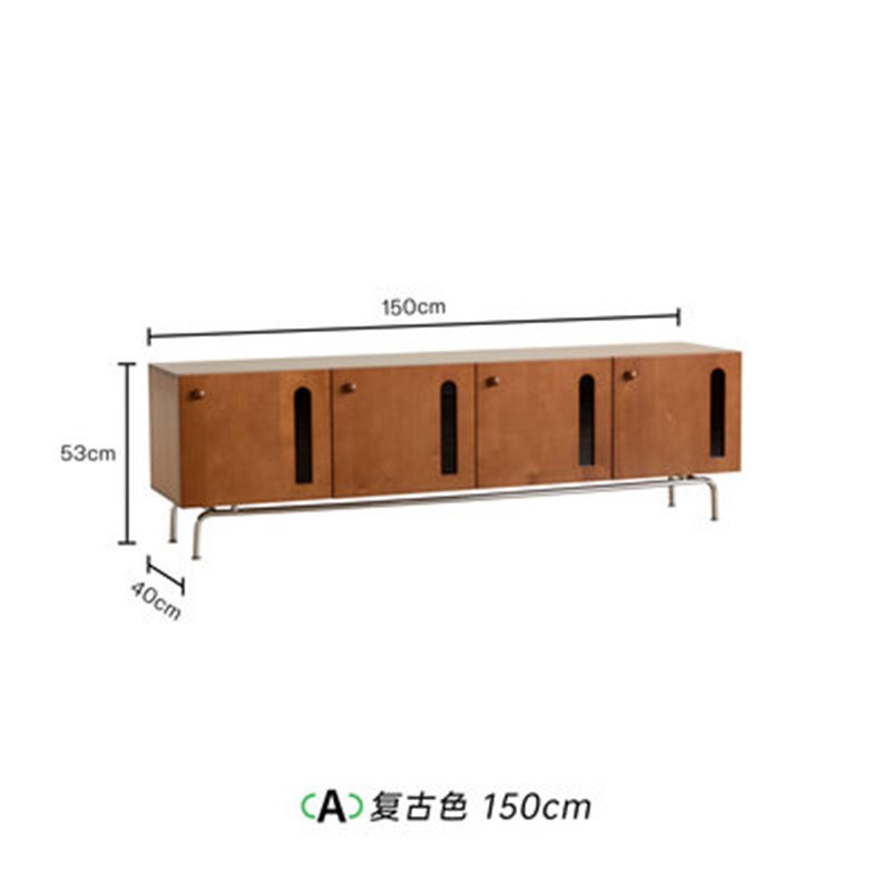 做旧法式奶油风实木电视柜中古风复古储物柜小户型客厅床尾置物架