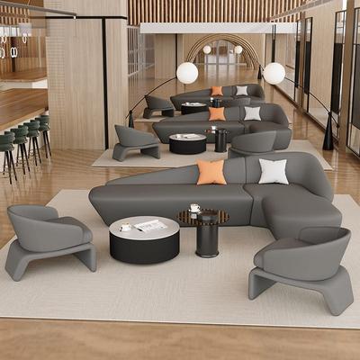 轻奢大厅接待洽谈沙发酒店大堂售楼处部前台休息区会客办公室转角