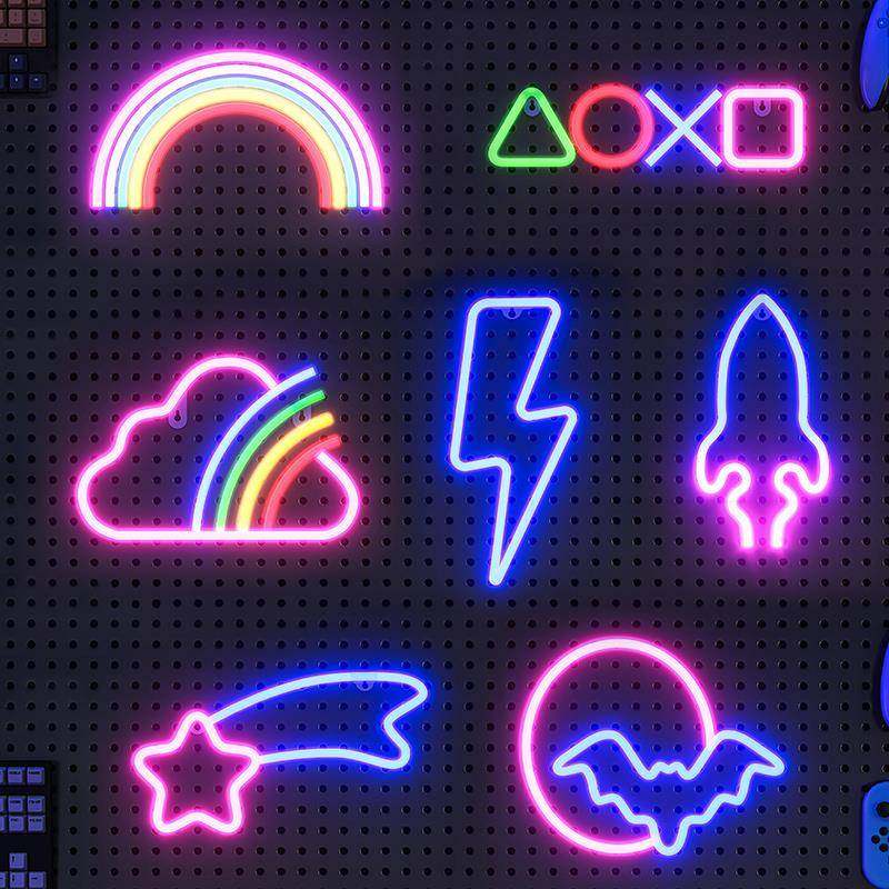 洞洞板氛围灯电竞房装饰LED霓虹灯网红造型墙面布置改造挂钩配件,节庆用品/礼品,新娘配件,淘宝优惠券,粉丝福利购,淘宝优惠卷