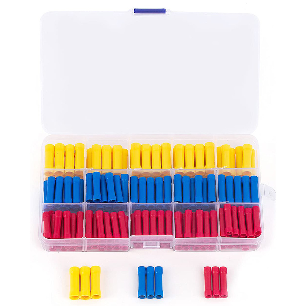 200 件BV1.25/BV2/BV5.5红蓝黄对接接头压接连接器直线端子连接器