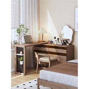 梳妆台卧室现代简约2023年新款电脑桌斗柜一体化妆台收纳柜梳妆桌