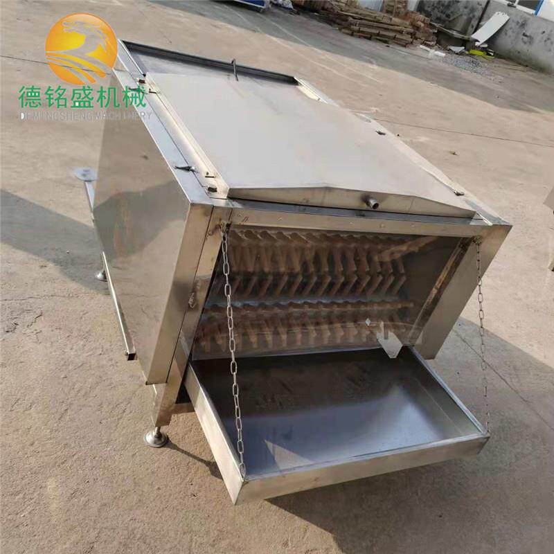 胶棒打鸭子毛设备七轴鸡鸭鹅脱毛机操作视频不锈钢褪鸭子毛机