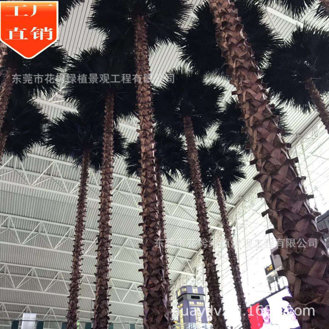高品质仿真棕榈树塑料杆过胶手感叶子扇葵树室内椰子树摆放绿植