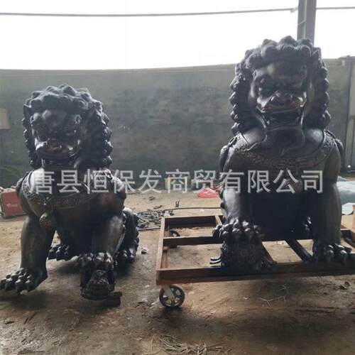 恒保发雕塑铜狮子门口摆件铜狮子雕塑纯铜铸造加工制作