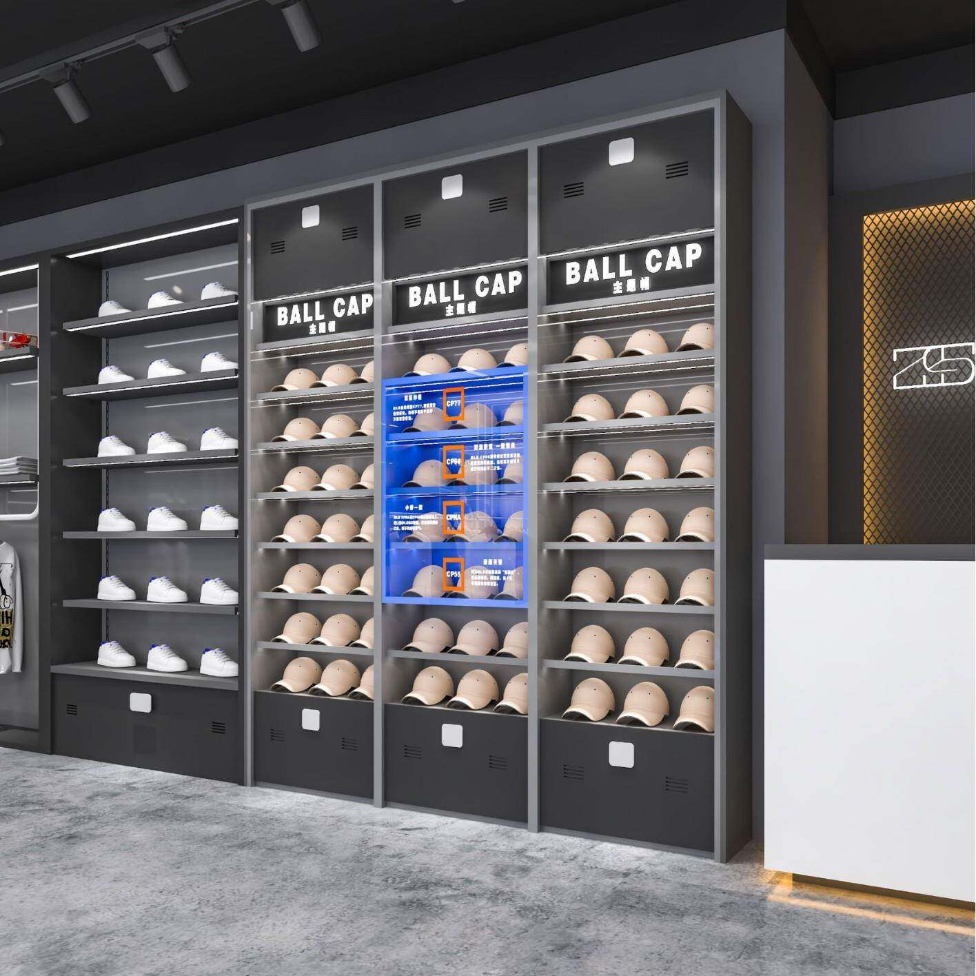 带灯上墙男装店货架网红店装修展柜高端服装店展示架陈列架落地式