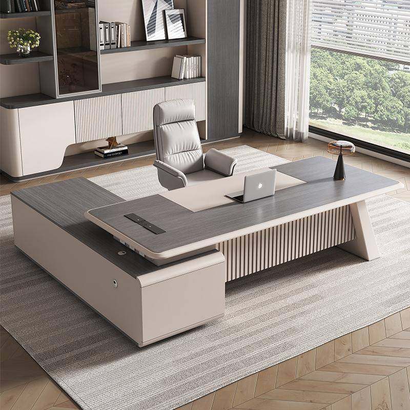 办公桌老板桌简约现代董事长总裁桌轻奢大班台经理办公室桌椅组合