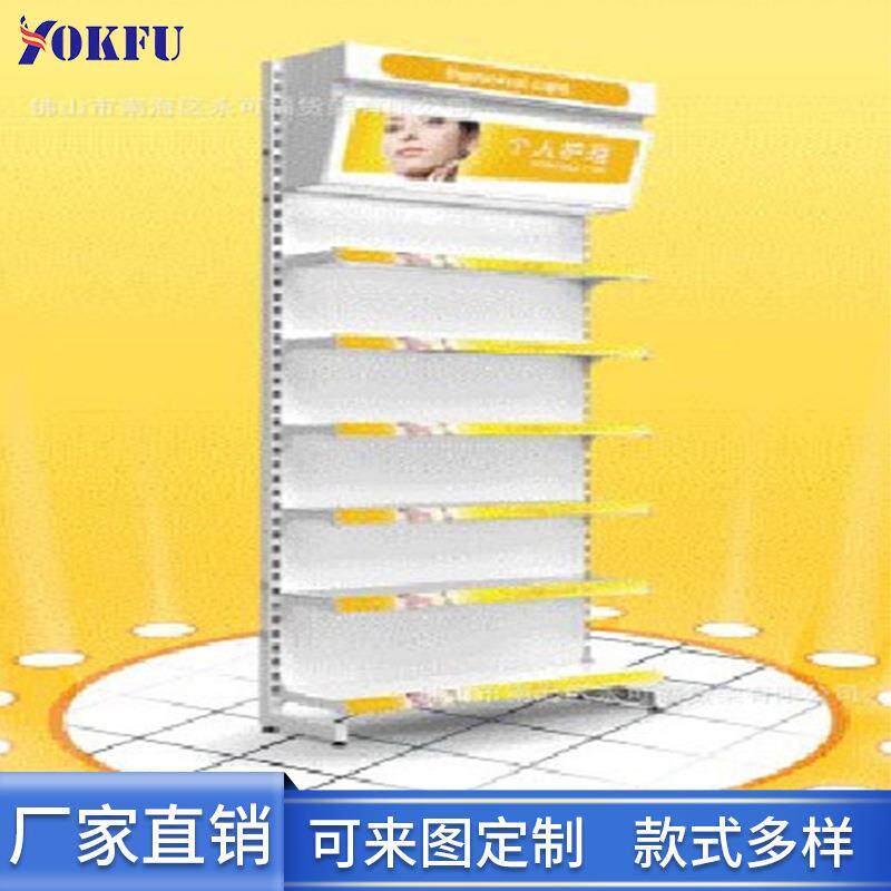 斜角灯箱护肤货架化妆品彩妆背柜展示架化妆品货生产厂家优惠直供