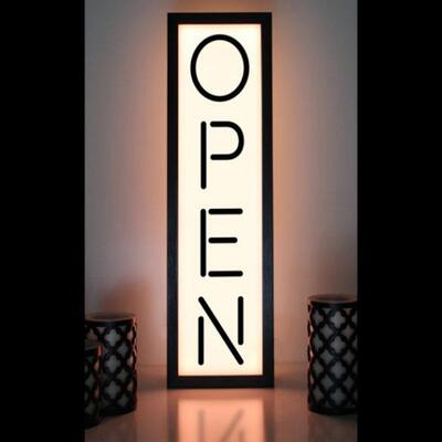 OPEN灯箱lightbox创意夜灯led灯家居装饰气氛台灯灯箱