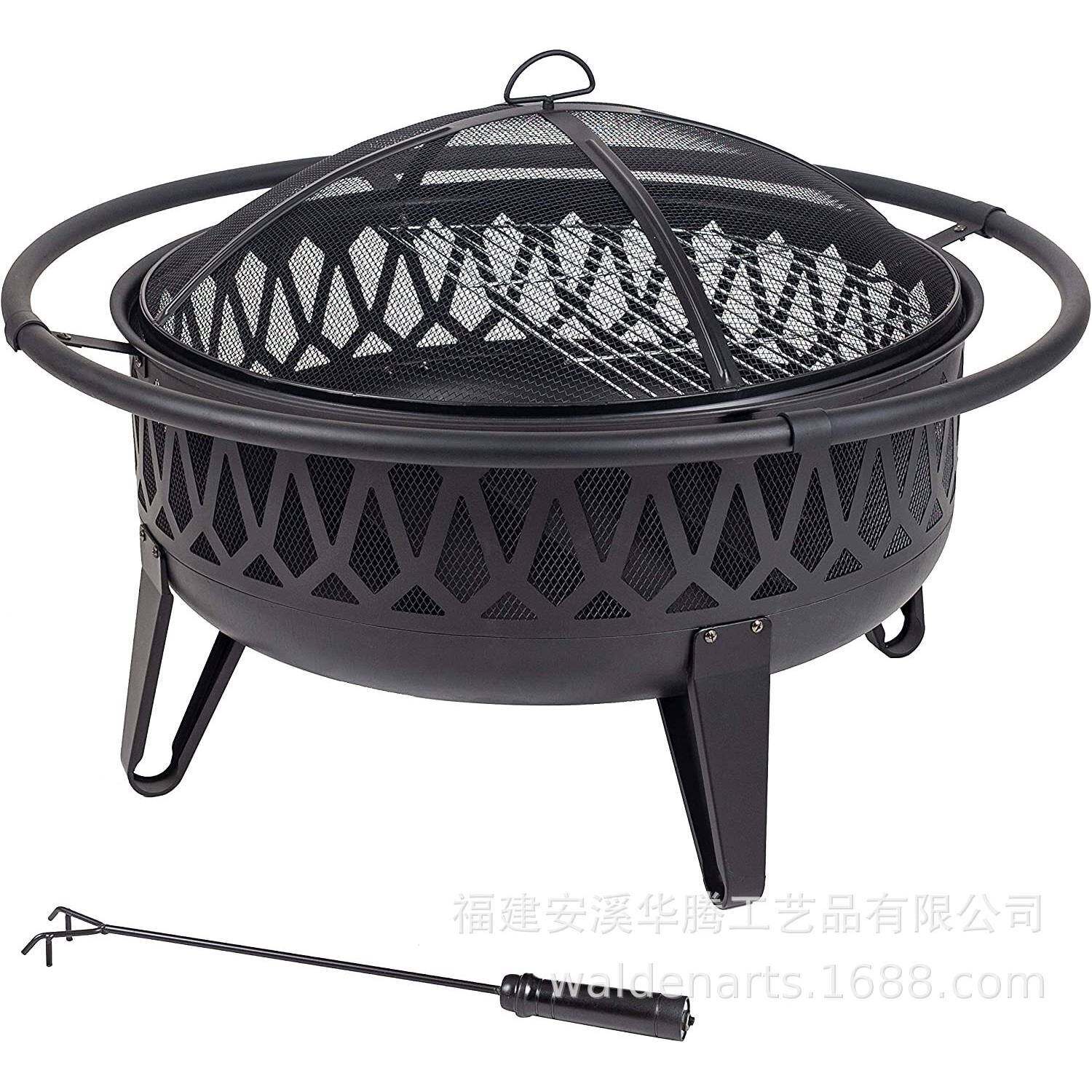 铁艺烤火炉烧烤架家用火盆架冬天取暖烤火器户外木炭烤炉架子
