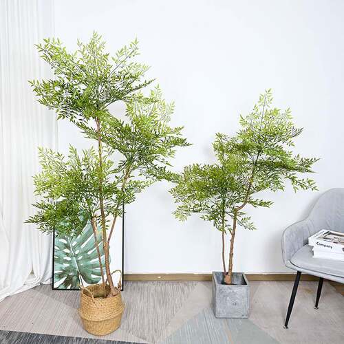 仿真绿植绿色南天竹假树盆栽植物大型落地装饰网红造景真