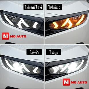 适用于十代思域大灯总成改装全LED光源光导日行灯思域大灯总成