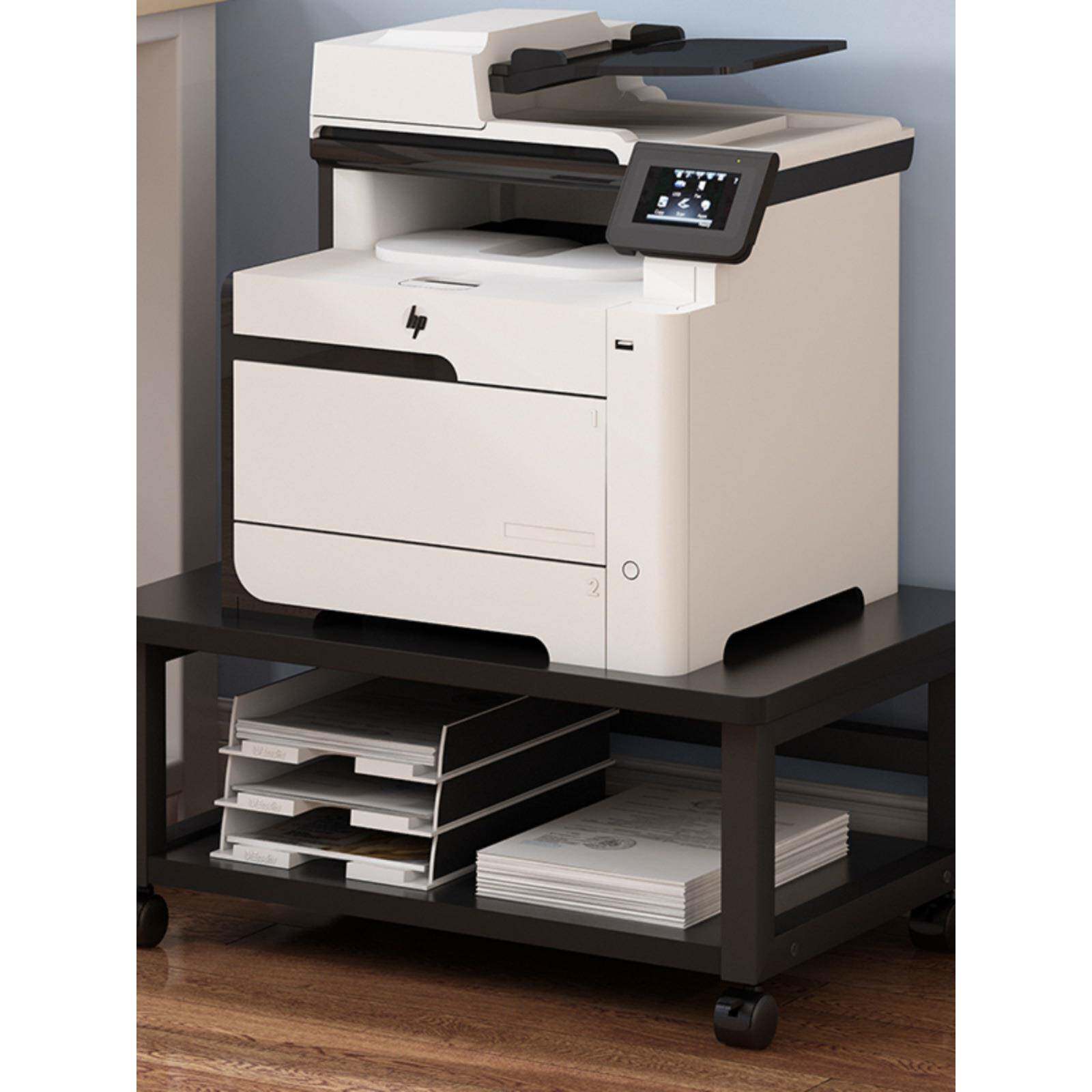 桌下打印机置物架办公室落地带轮可移动办公文件收纳复印机架子