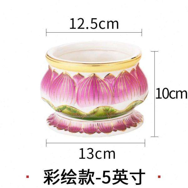 富贵彩瓷描金莲花立香炉家用佛前供香炉檀香炉陶瓷供佛供佛插香炉,家居饰品,香薰炉,淘宝优惠券,粉丝福利购,淘宝优惠卷