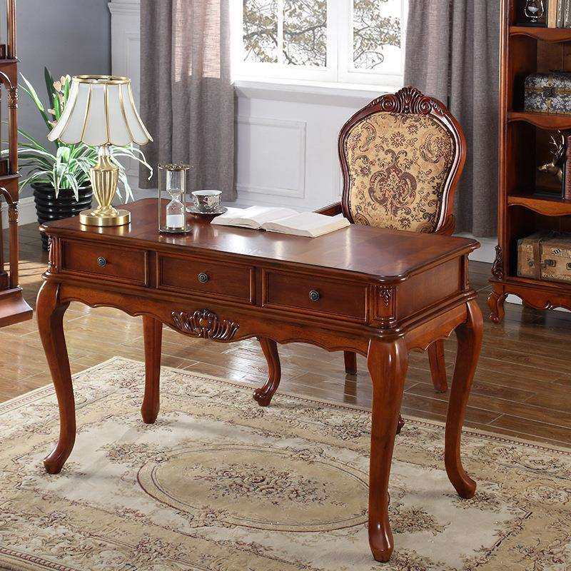 美式实木电脑桌写字台欧式简约书桌家用实木桌子办公桌,3C数码配件,USB灯,淘宝优惠券,粉丝福利购,淘宝优惠卷