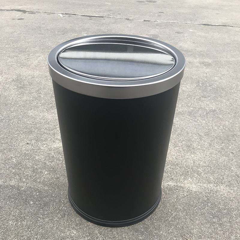 小号翻盖黑色垃圾桶房间桶GPX-205A客厅酒店房间时尚垃圾桶
