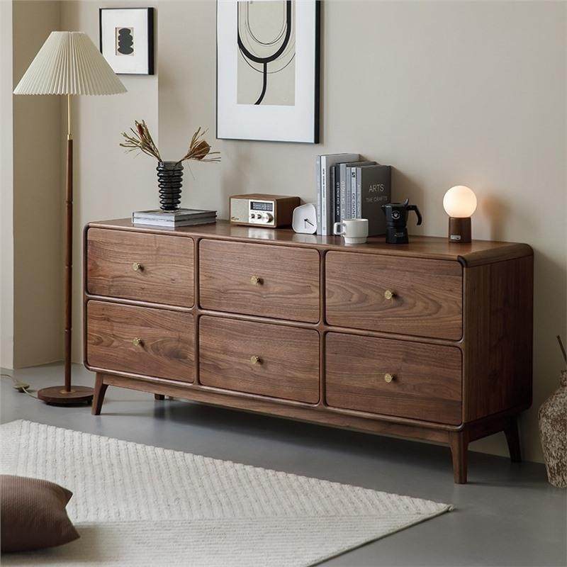 北美黑胡桃木实木六斗柜入户玄关柜卧室床尾柜储物柜客厅边柜靠墙,3C数码配件,USB灯,淘宝优惠券,粉丝福利购,淘宝优惠卷