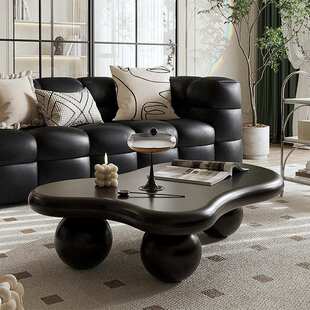 圆墩墩黑色云朵茶几小户型法式轻奢边几现代轻奢简约网红异性桌子