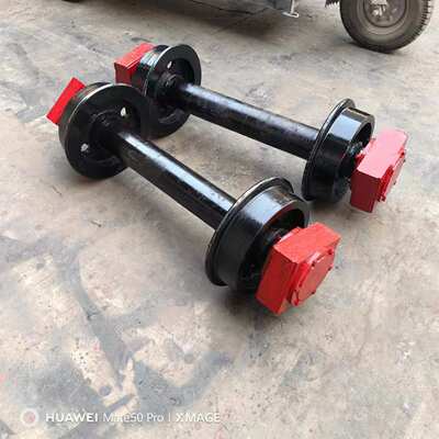 煤矿井下矿车轮对MPC25-6矿用平板车轮对300轮径实心空心轨道轮